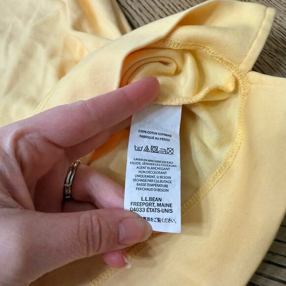 L.L. Bean Women's Pima Cotton Tunic Three-Quarter-Sleeve Splitneck Yellow Medium - Picture 5 of 8